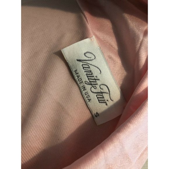 NWT Vanity Fair Long Robe Pink Small Gown USA Tricot All Nylon Vintage Button Up - Picture 4 of 10